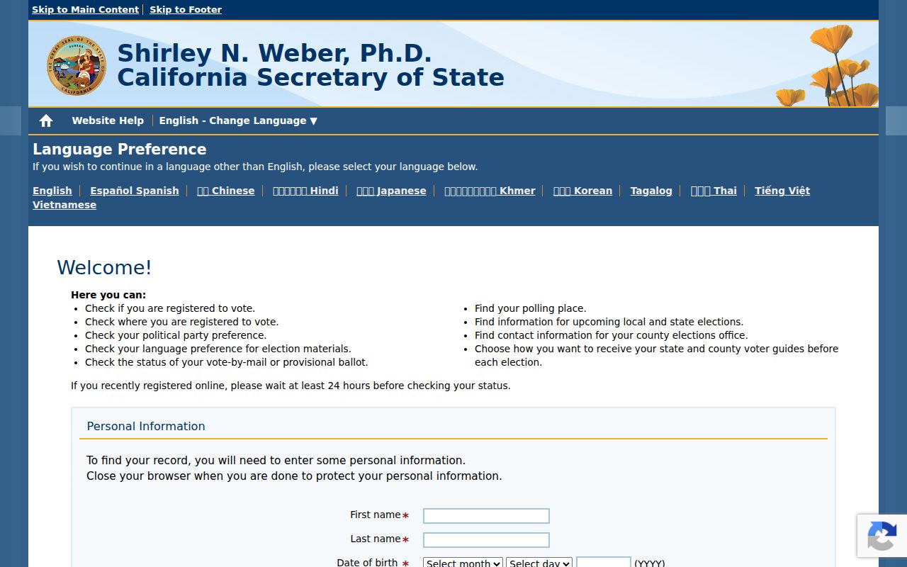 Tulare neighbors California voter status lookup