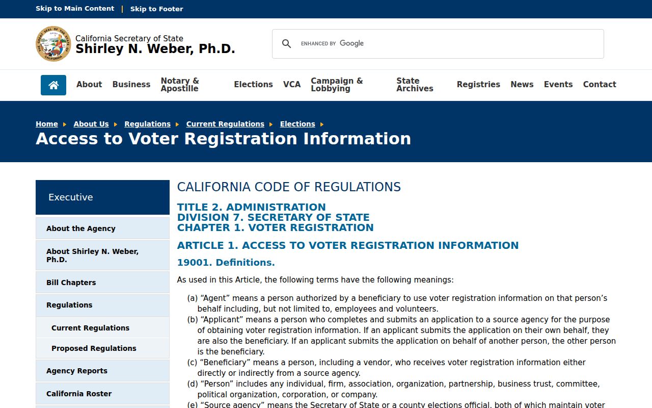 Tulare neighbors voter information access rules