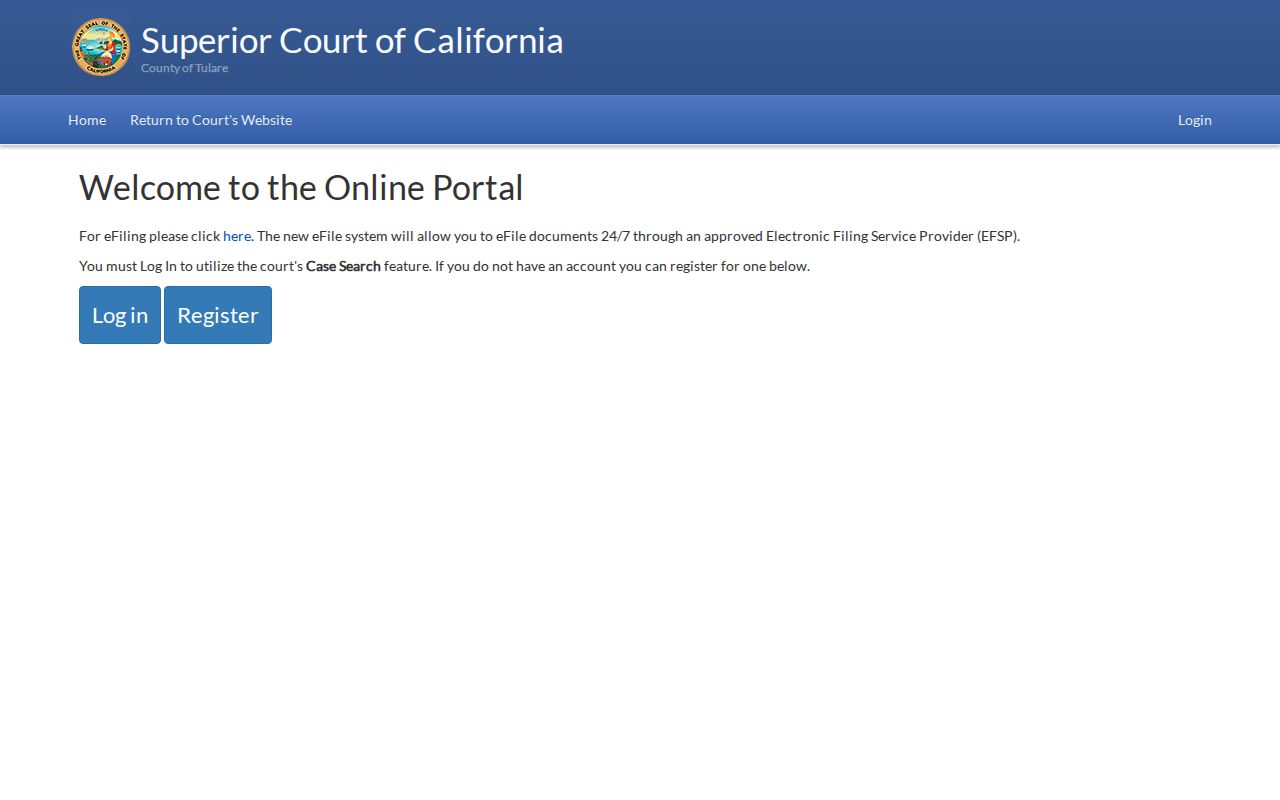 Tulare resident lookup Superior Court case information portal
