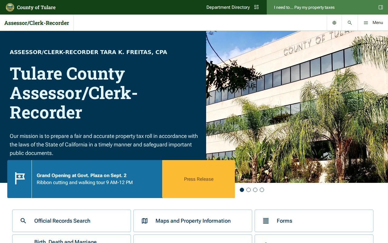 Tulare street directory county assessor property search